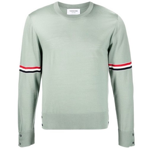 톰브라운 파인 메리노 스트라이프 풀오버 니트 MKA412A Y1014 (350, 그린)_이미지