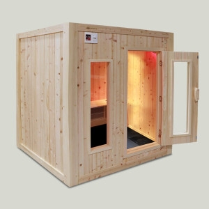 친환경편백아트 편백 양자히터 숯 건식 4인 홈 사우나 의자형 P949