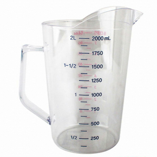 국산 PC 컬러눈금 계량컵 2000ml