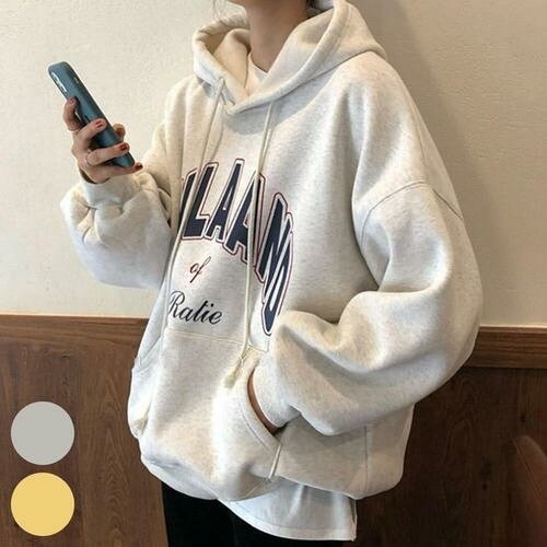  시드마켓 랜드 빅로고 기모 후드티 401J894S 빅사이즈 여성