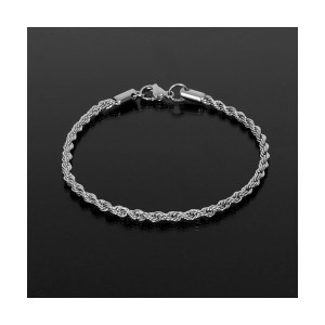 MINI FOCUS 얇은 로프 체인 써지컬스틸 레이어드 팔찌 MFJBM28_이미지