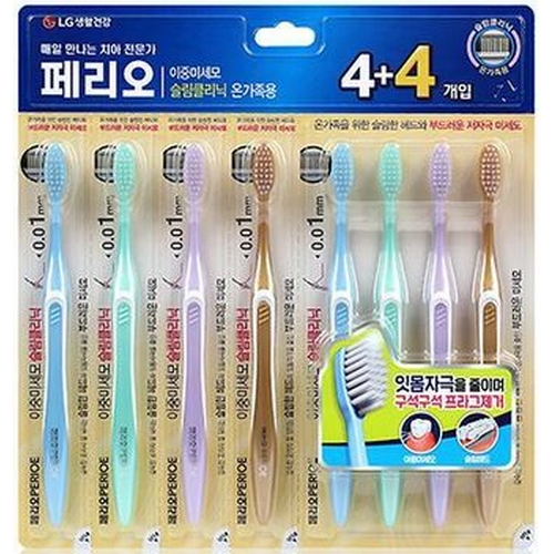 페리오 이중미세모 슬림클리닉 온가족용 칫솔 (8개)_이미지