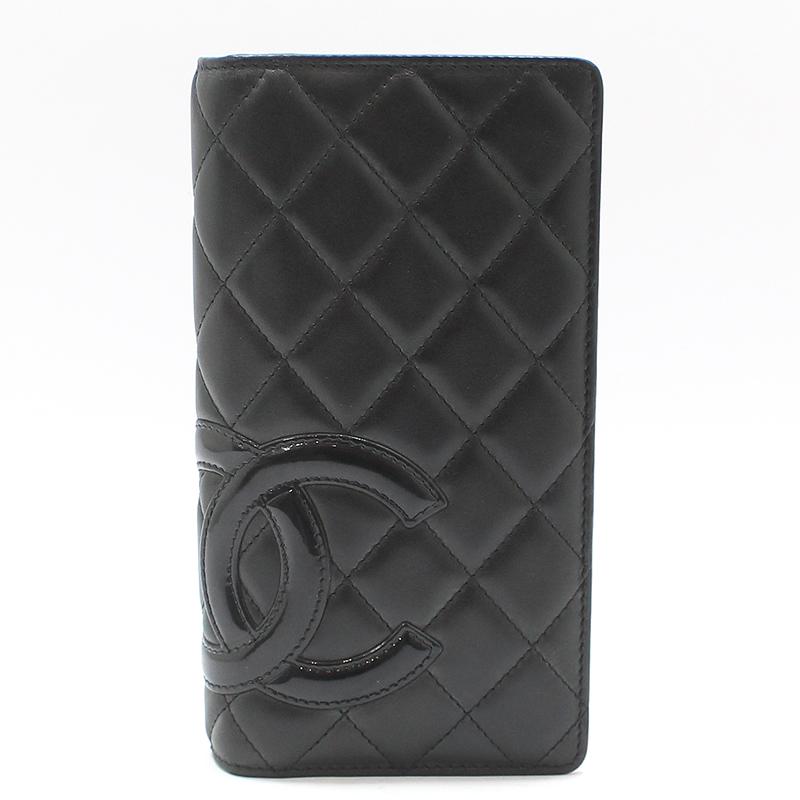 샤넬 A26717 블랙 램스킨 CC 로고 깜봉 장지갑