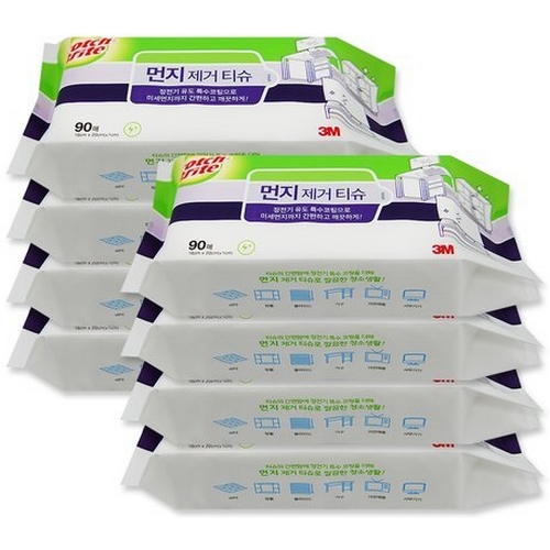 3M 스카치브라이트 먼지 제거 티슈 90매 (8개)_이미지