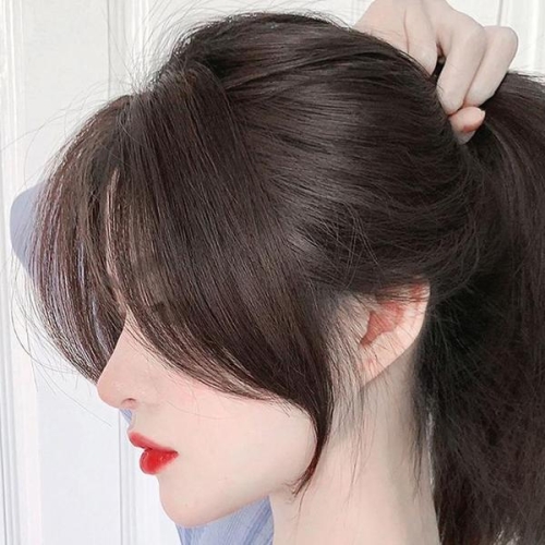셀러허브 C컬 옆머리 똑딱이 부분가발 5p 앞머리 헤어피스 S11737356_이미지