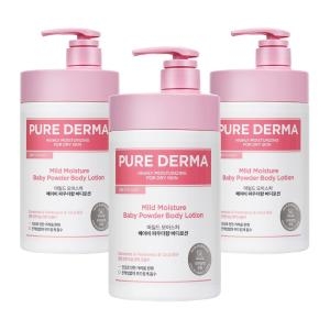 온더바디 퓨어 더마 마일드 모이스처 바디로션 베이비파우더향 1000ml (3개)_이미지