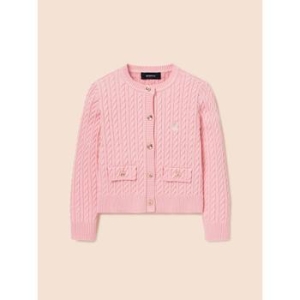 빈폴 KIDS Essential 여아 면 케이블 카디건 코랄 BI515AGE17