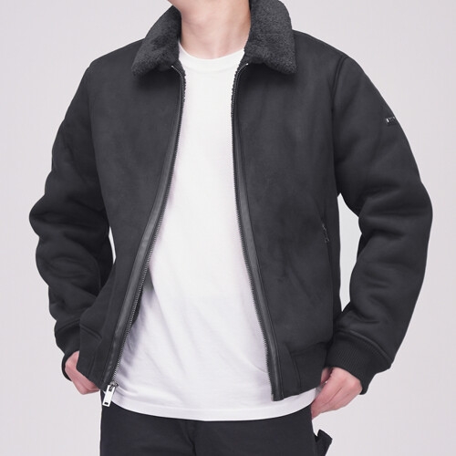 DKNY 남성 쉐르파 봄버 양털 무스탕 자켓_이미지