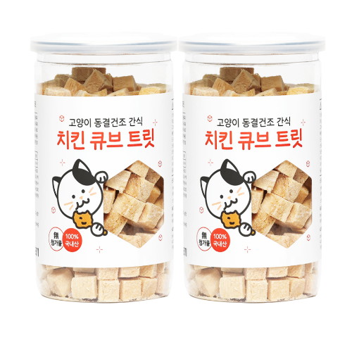 위드공감 뽀시래기 ㅤ고양이 동결건조 간식 치킨 큐브 트릿 120g (2개)_이미지