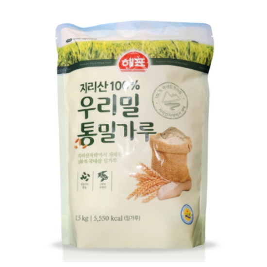 사조대림 해표 우리밀 통밀가루 1.5kg (4개)