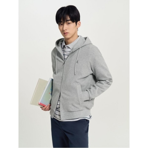 빈폴 멘 미니와플 투웨이 집업 긴소매 후디 그레이 BC6141C523
