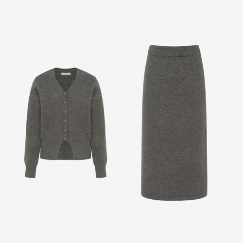 신원 이사베이 25 신상 브이넥 니트 가디건 + 니트 스커트 SET VLOCY1989_이미지