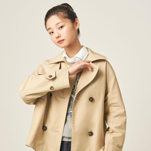 빈폴 레이디스 코튼 숏 더블 트렌치 베이지 BF583TC01A이미지입니다. 누르면 해당 게시물로 새창이동합니다.