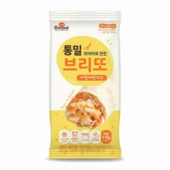 청솔식품 꼬꼬빌 통밀 브리또 까망베르치즈 110g (30개)_이미지