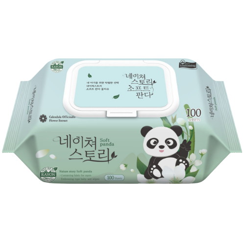 네이쳐스토리 소프트 판다 물티슈 캡형 100매 (20팩)_이미지