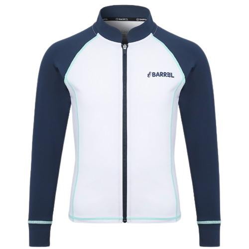 배럴 남아 에센셜 집업 래쉬가드 화이트 B4SKWZR301WHT_이미지