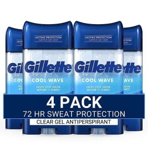 질레트 Clear Gel 남성용 땀 억제 및 데오도란트 72시간 땀 보호 쿨 웨이브 남성용 1 투명 젤 브랜드_이미지