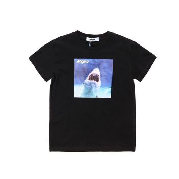 MSGM 키즈 샤크 로고 반팔티셔츠 153767118