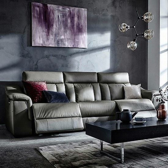 한샘 뉴 프라임 듀얼 천연가죽 리클라이너 4인용