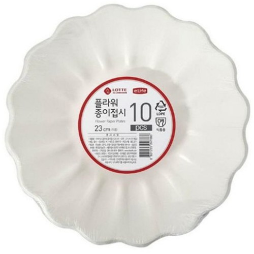 롯데알미늄 플라워 종이접시 23cm (10개)