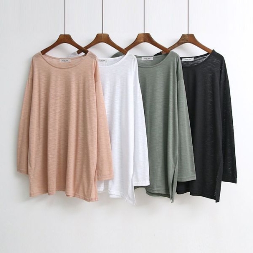 아이우먼 빅사이즈티 A590L602 딥트임면슬럽긴팔 NO_이미지