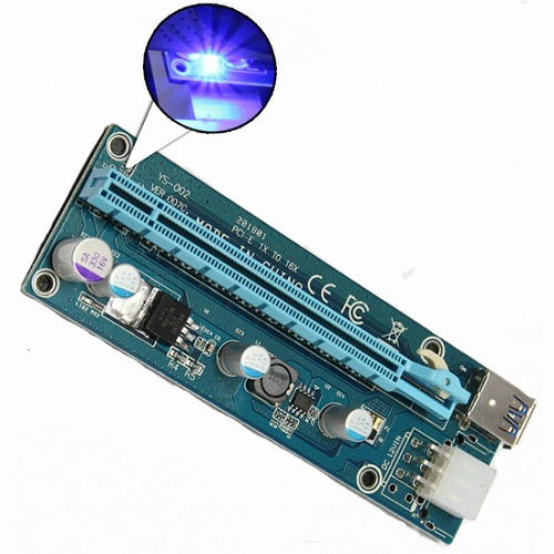 PCIe 1x to 16x 신형 LED 라이져카드