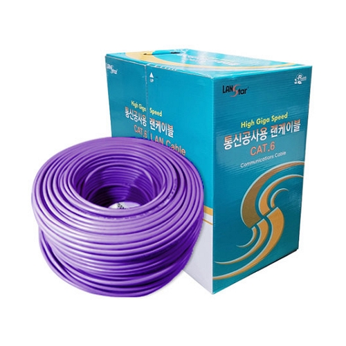 라인업시스템 LANSTAR LS-6UTP-300M CAT.6 UTP 제작용 BOX 케이블 (퍼플, 300m)_이미지