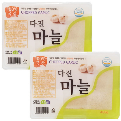 그린촌 냉동 다진마늘 400g (2개)_이미지