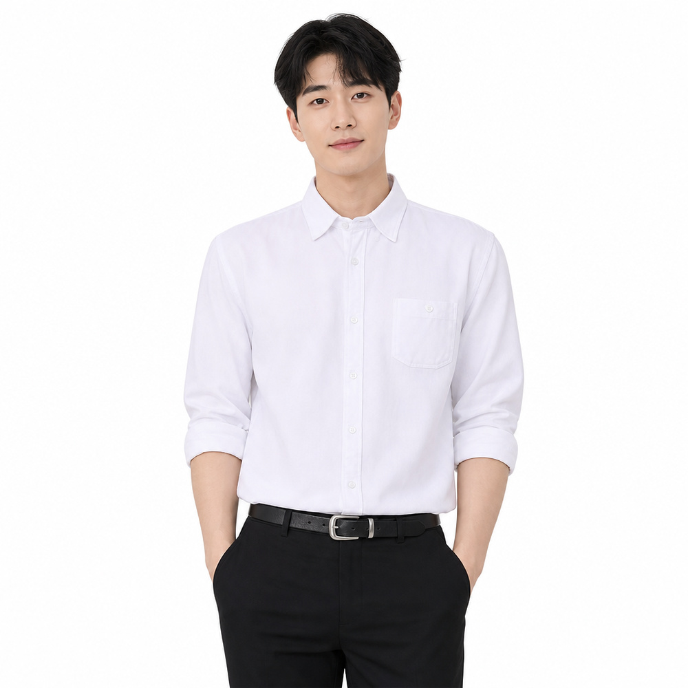 남성 리미드 주름관리 옥스포드 카라 코튼 셔츠 ON-SHA-QWFNXZM8_이미지