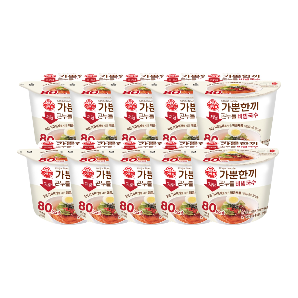 오뚜기 가뿐한끼 저당 곤누들 비빔국수 192g (10개)_이미지