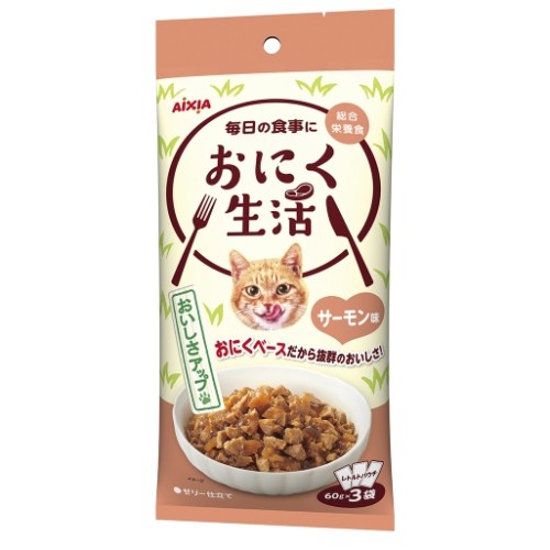 아이시아 고기생활 연어맛 파우치 ON-6 180g (60g x 3p) (3개)_이미지