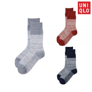 유니클로 히트텍 페어아일 양말 겨울 보온 중목 장목 겨울양말 캐주얼양말 3종 469705
