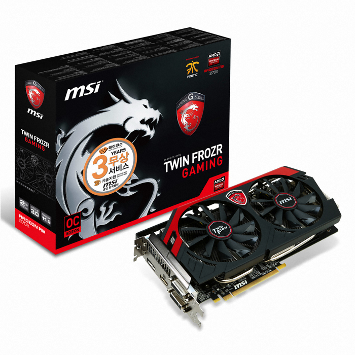 MSI 라데온 R9 270X OC D5 2GB 트윈 프로져 4 게이밍
