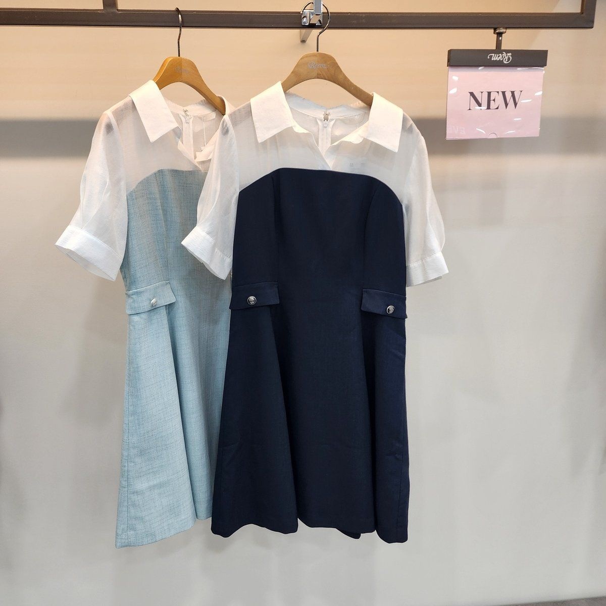 이랜드 로엠 카라 뷔스티에 매칭 미니 원피스 RMOWF25R12SH 126599