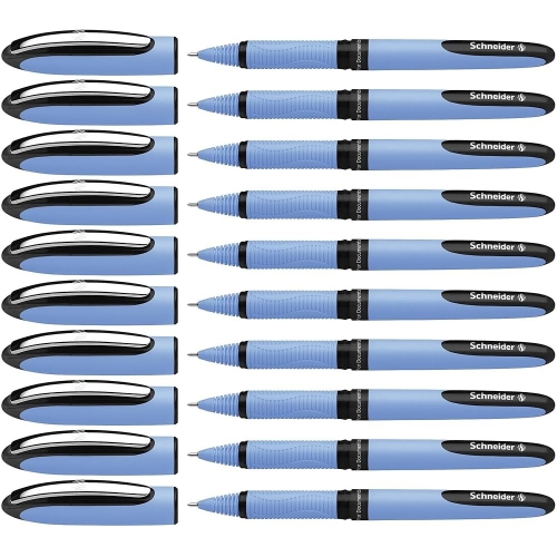 원 하이브리드 N 롤러볼 펜 0.3mm 니들 팁 연한 파란색 배럴 검은색 잉크 10개 상자183401