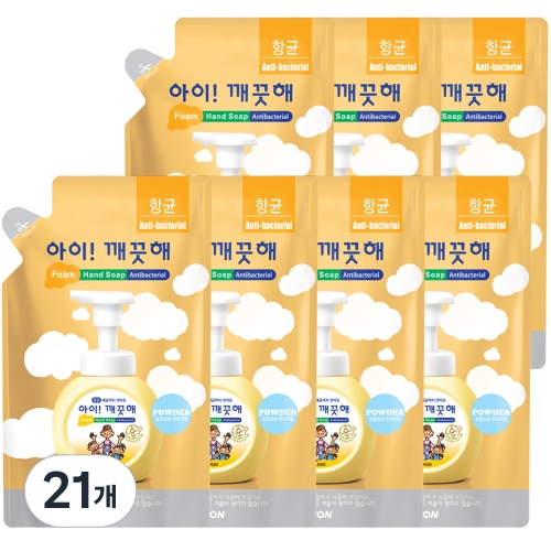 CJ라이온 아이깨끗해 순 항균 폼 핸드 솝 리필 200ml (21개)