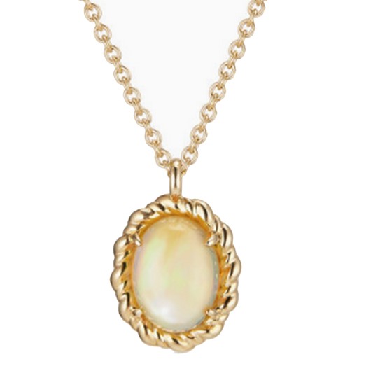 도로시 18K 트윌 천연석 목걸이(오팔)