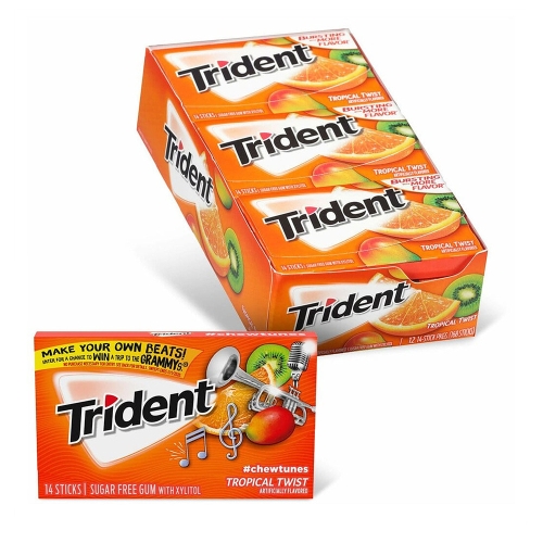 트라이던트 Trident Tropical Twist Sugar Free Gum 무설탕 껌_이미지