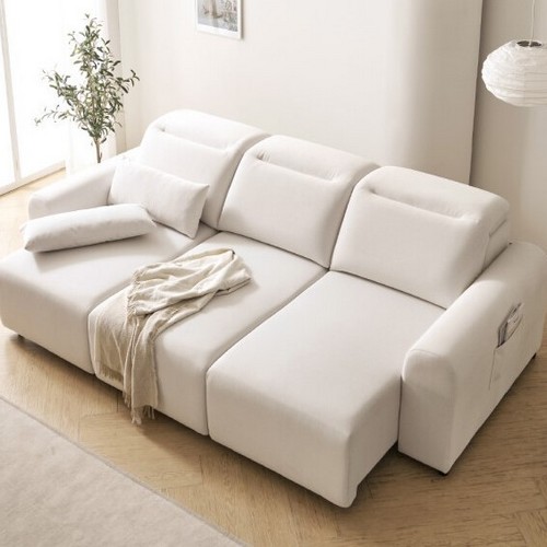 하모니 무빙 모션 슬라이딩 패브릭 소파 4인용