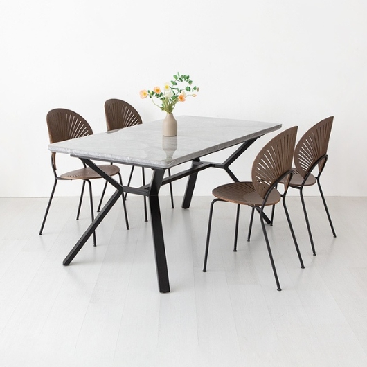 마켓비 라네트 J형 세라믹 확장형 식탁 1600 (GARIBI의자4개)