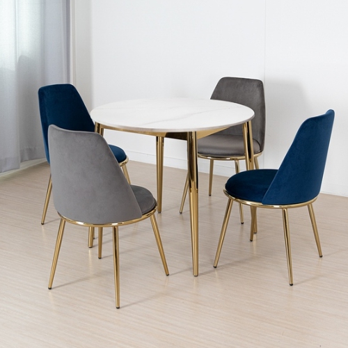 라로퍼니처  원스 유광 원형 포세린 통세라믹 식탁 900 (의자4개)