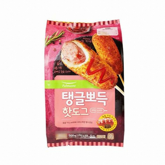 풀무원 탱글뽀득 점보 핫도그 5개입 500g (1개)_이미지