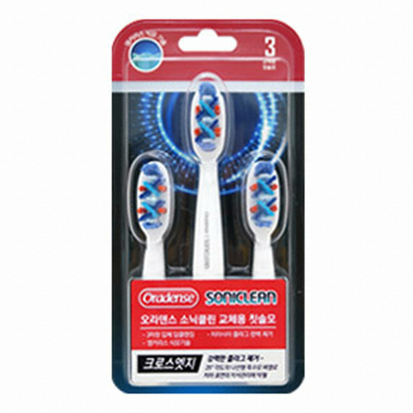 오라덴스 소닉클린 크로스엣지 리필 칫솔모 (건전지용,3개)_이미지