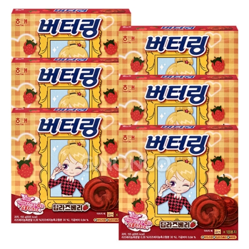 해태제과 버터링 딥라즈베리 155g (6개)