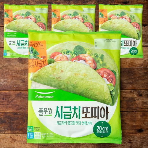 풀무원 시금치 또띠아 20cm 5개입 225g 4개_이미지