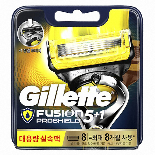 질레트 퓨전 프로쉴드 옐로우 면도날 (8개)