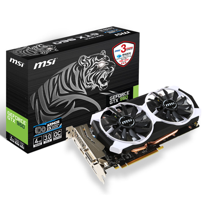 MSI 지포스 GTX960 아머 2X OC D5 4GB 반석전자