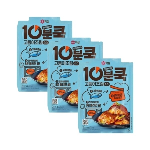 백설 10분쿡 고등어조림소스 120g [3개]