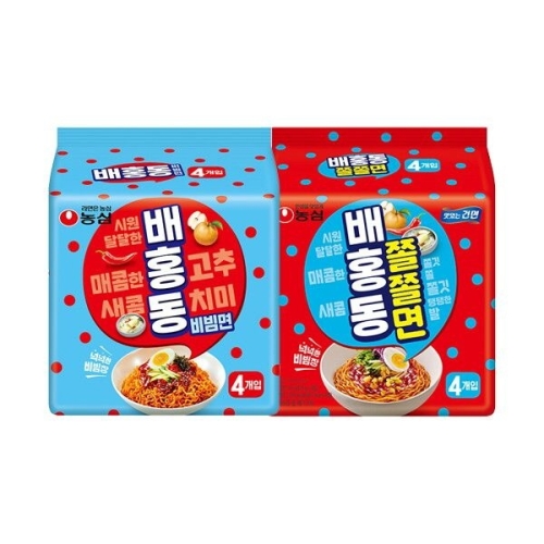 농심 배홍동 비빔면4개 + 배홍동 쫄쫄면4개