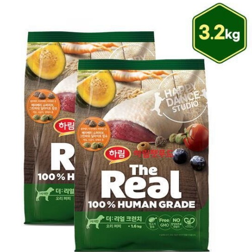  더리얼 독 크런치 오리 퍼피 1.6kg [2개]